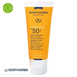 Uveblock SPF 50+ Fluide Invisible pour une protection solaire quotidienne.